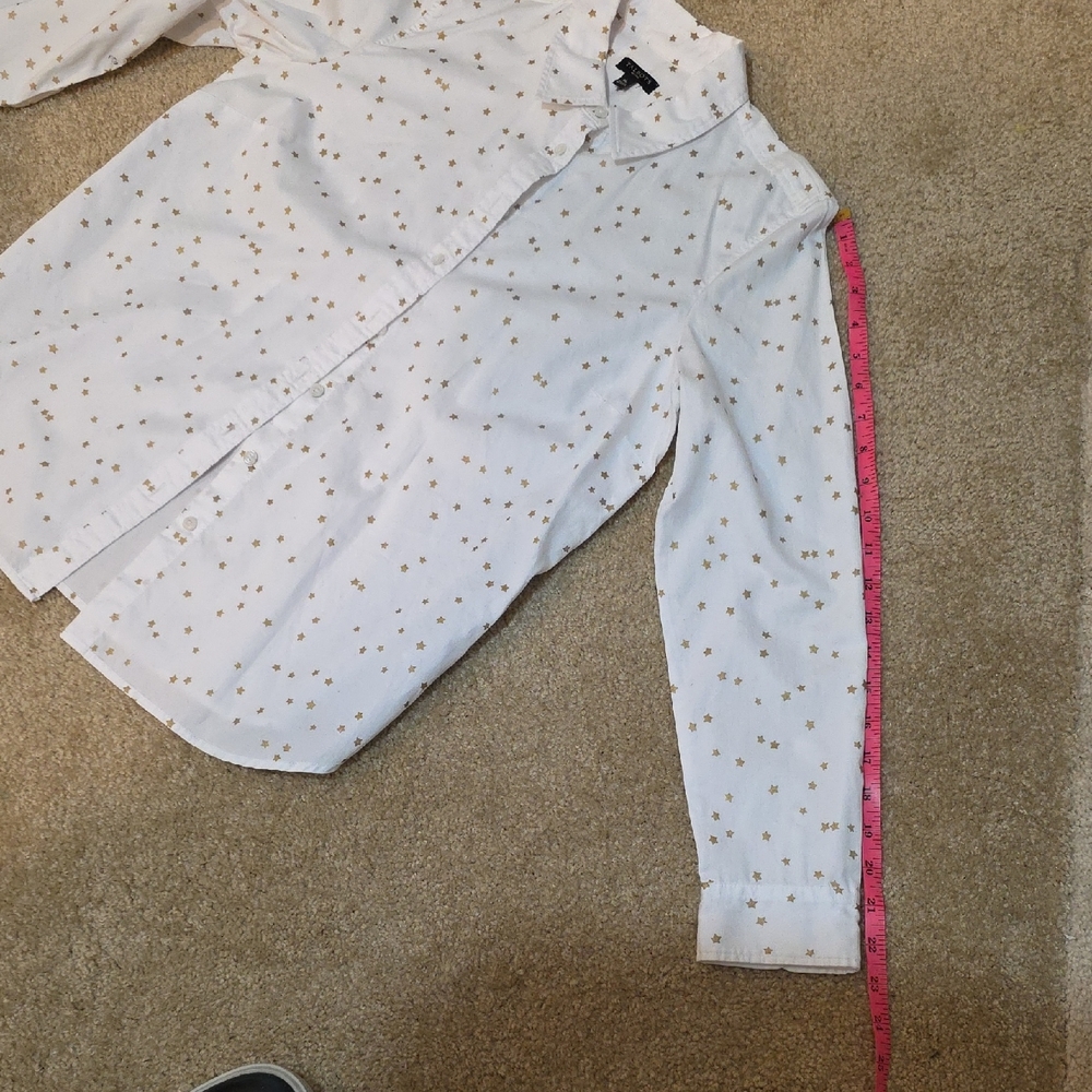 Talbots White‎ Shirt with Gold Stars MP - Picture 9 of 9